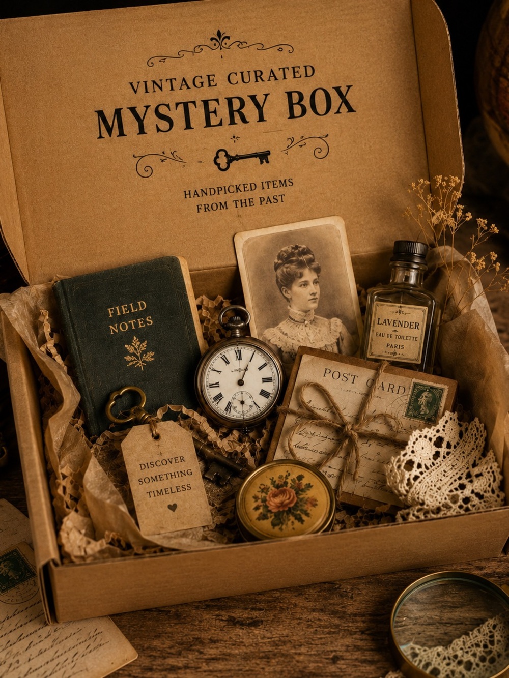 Vintage Curated Mystery Box - Brass Box